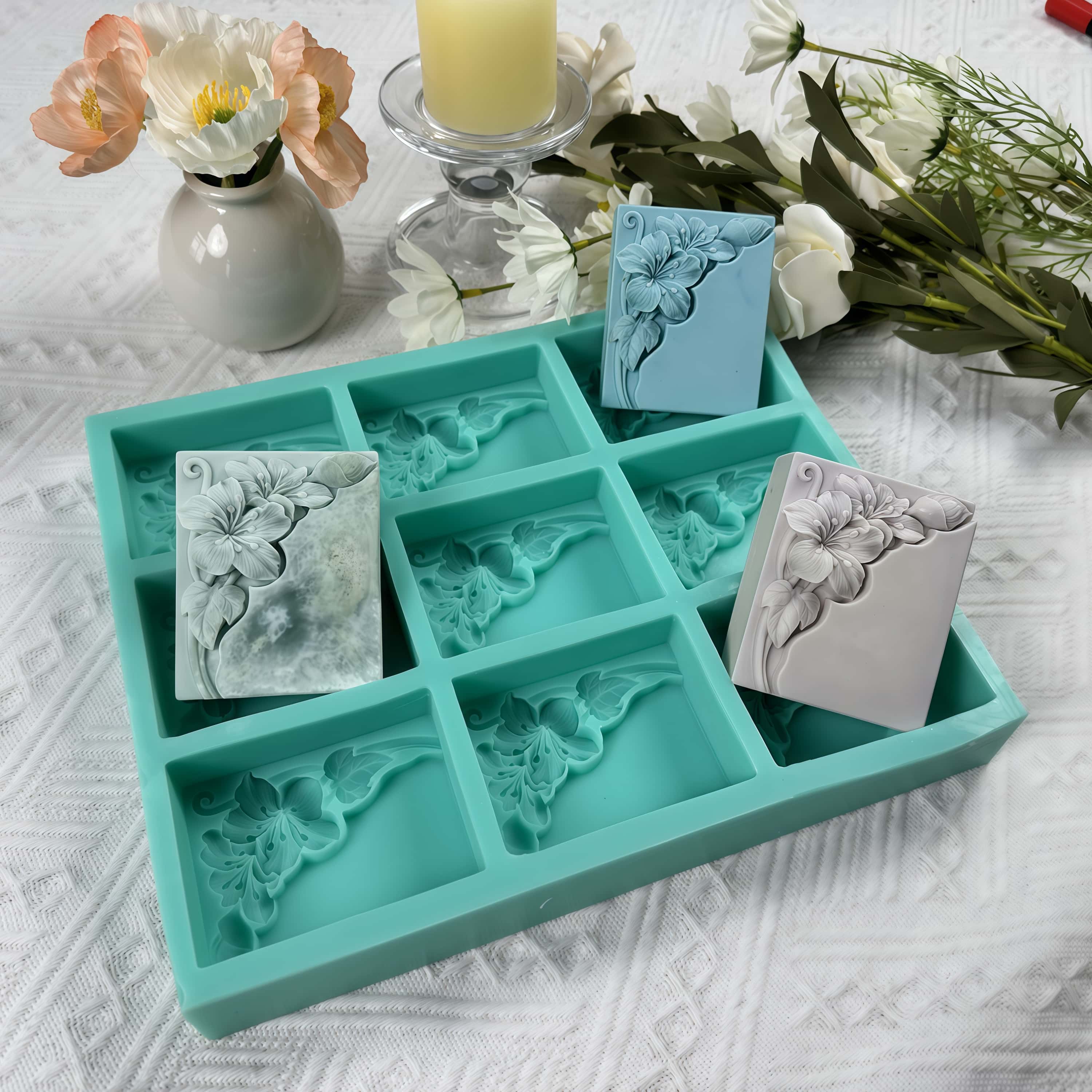 Molde de sabão flor de tungstê - Soap Making Vendors avaliação e preço